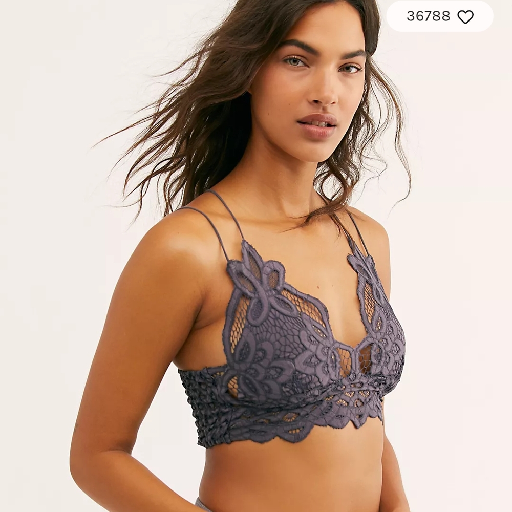 🔖NWT Free People Bralette “Adella” (Charcoal) - XS